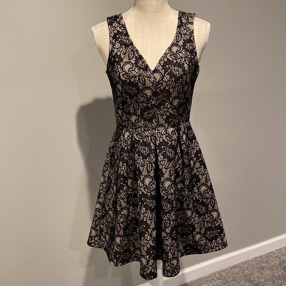 Blue Rain Fit & Flare Lace Dress Size: S